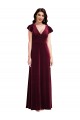 Long Burgundy Flutter Sleeves A-Line Semi Formal Evening Dress / Prom Dress / Bridesmaid Dress Canberra