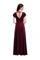 Long Burgundy Flutter Sleeves A-Line Semi Formal Evening Dress / Prom Dress / Bridesmaid Dress Canberra