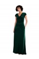 Long Dark Green Cap Sleeves A-Line Black Tie Evening Gown / Prom Dress / Bridesmaid Dress Canberra