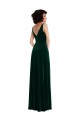 Long Dark Green Sleeveless A-Line V-Back Bridesmaid Dress / Evening Dress Canberra