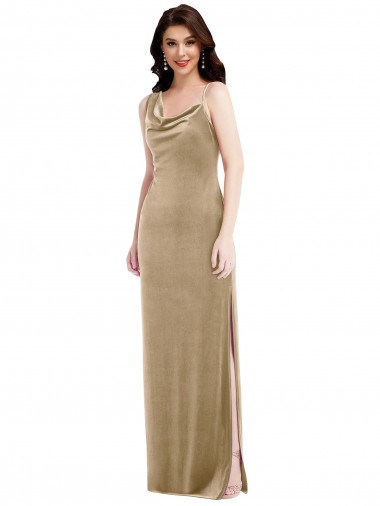 Long Champagne Sleeveless Sheath Black Tie Evening Gown / Prom Dress / Bridesmaid Dress Canberra