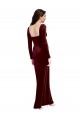 Long Burgundy Long Sleeves A-Line Low Back Prom Dress / Bridesmaid Dress Canberra