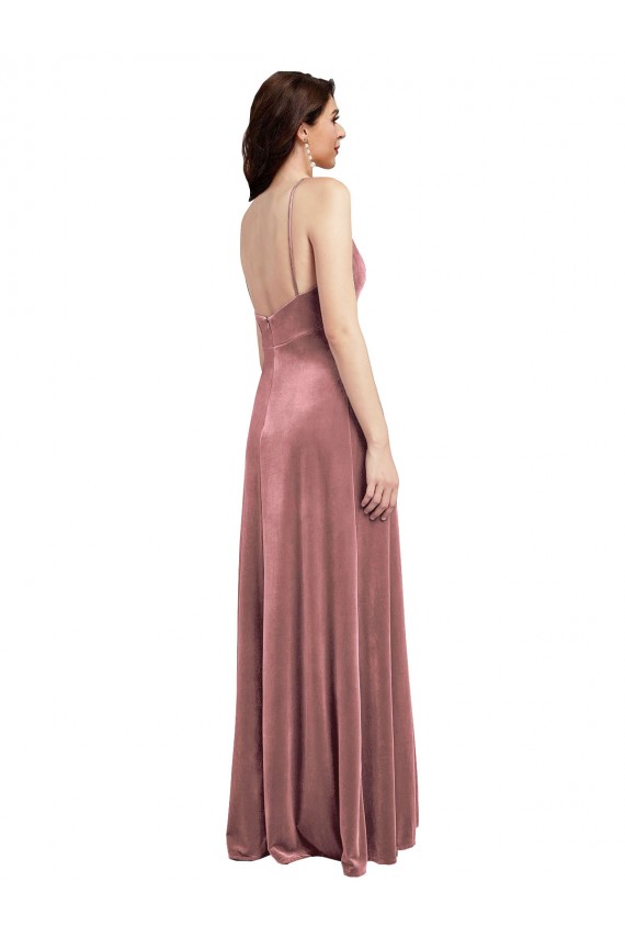 Long Cinnamon Rose Sleeveless A-Line Low Back Formal Evening Gown / Prom Dress / Bridesmaid Dress Canberra