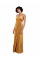 Long Gold Sleeveless Column V-Back Black Tie Evening Gown / Prom Dress / Bridesmaid Dress Canberra