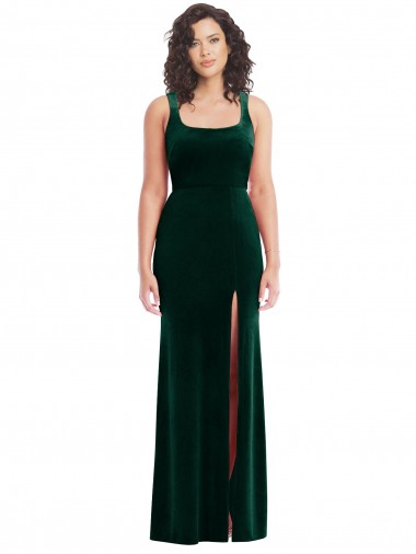 Long Dark Green Sleeveless Trumpet Semi Formal Evening Dress / Prom Dress / Bridesmaid Dress Canberra