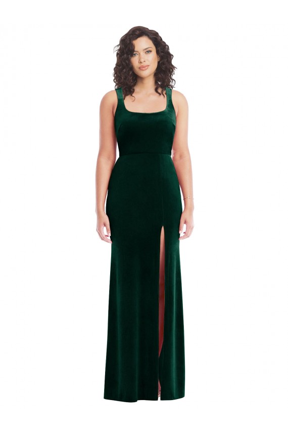 Long Dark Green Sleeveless Trumpet Semi Formal Evening Dress / Prom Dress / Bridesmaid Dress Canberra