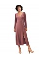 Midi Length Cinnamon Rose Long Sleeves A-Line Black Tie Prom Dress / Bridesmaid Dress Canberra