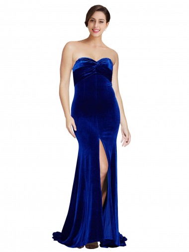 Sweep Train Royal Blue Sleeveless Mermaid Low Back Formal Evening Gown / Prom Dress / Bridesmaid Dress Canberra