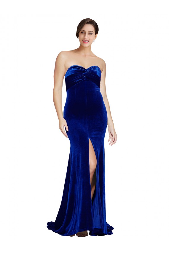 Sweep Train Royal Blue Sleeveless Mermaid Low Back Formal Evening Gown / Prom Dress / Bridesmaid Dress Canberra