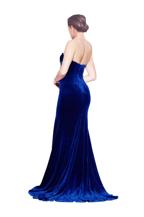 Sweep Train Royal Blue Sleeveless Mermaid Low Back Formal Evening Gown / Prom Dress / Bridesmaid Dress Canberra