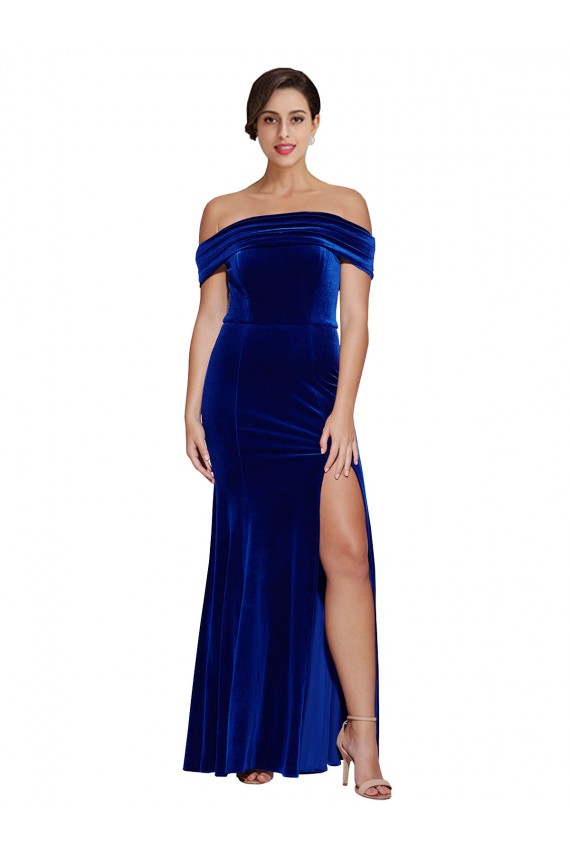 Long Royal Blue Sleeveless Mermaid Side Slit Formal Evening Gown / Prom Dress / Bridesmaid Dress Canberra