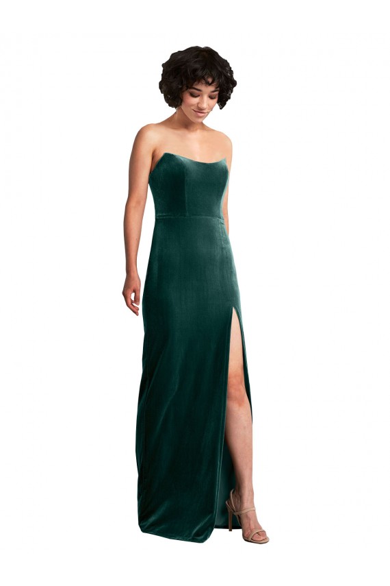 Long Dark Green Sleeveless Sheath Low Back Black Tie Evening Gown / Prom Dress / Bridesmaid Dress Canberra