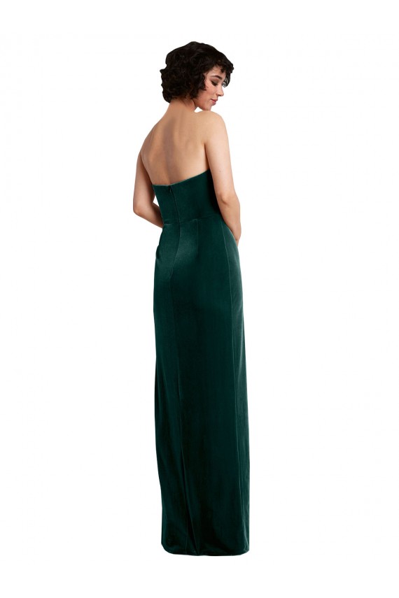 Long Dark Green Sleeveless Sheath Low Back Black Tie Evening Gown / Prom Dress / Bridesmaid Dress Canberra