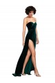 Sweep Train Dark Green Sleeveless A-Line Low Back Semi Formal Evening Dress / Prom Dress / Bridesmaid Dress Canberra